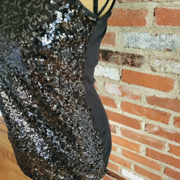 Banana Republic black sequined cotton/polyester small tank top - Picture 6 of 7
